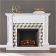 SEI Furniture Darvingmore Marble/Engineered Wood Electric Fireplace in White