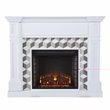 SEI Furniture Darvingmore Marble/Engineered Wood Electric Fireplace in White