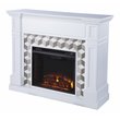 SEI Furniture Darvingmore Marble/Engineered Wood Electric Fireplace in White