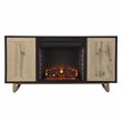 SEI Furniture Wilconia Wood TV Stand with Electric Media Fireplace in Brown/Gold