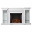 SEI Furniture Henstinger Engineered Wood Bookcase Electric Fireplace in White