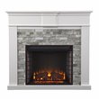 SEI Furniture Bondale Faux Stone/Engineered Wood Electric Fireplace in White
