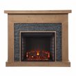 SEI Furniture Standlon Faux Stone/Engineered Wood Electric Fireplace in Natural
