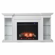 SEI Furniture Henstinger Touch Screen Wood Bookcase Electric Fireplace in White