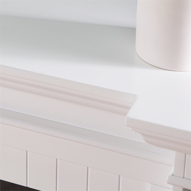 SEI Furniture Henstinger Touch Screen Wood Bookcase Electric Fireplace in White