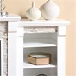 SEI Furniture Gallatin Touch Screen Wood Bookcases Electric Fireplace in White