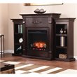 SEI Furniture Tennyson Touch Screen Wood Electric Fireplace in Classic Espresso