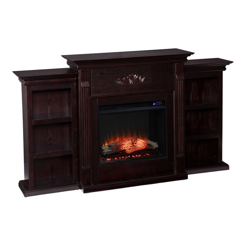 SEI Furniture Tennyson Touch Screen Wood Electric Fireplace in Classic ...