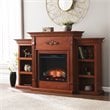 SEI Furniture Tennyson Touch Screen Wood Electric Fireplace in Mahogany