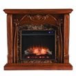 SEI Furniture Cardona Touch Screen Engineered Wood Electric Fireplace in Walnut