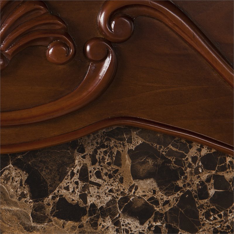 SEI Furniture Cardona Touch Screen Engineered Wood Electric Fireplace in Walnut