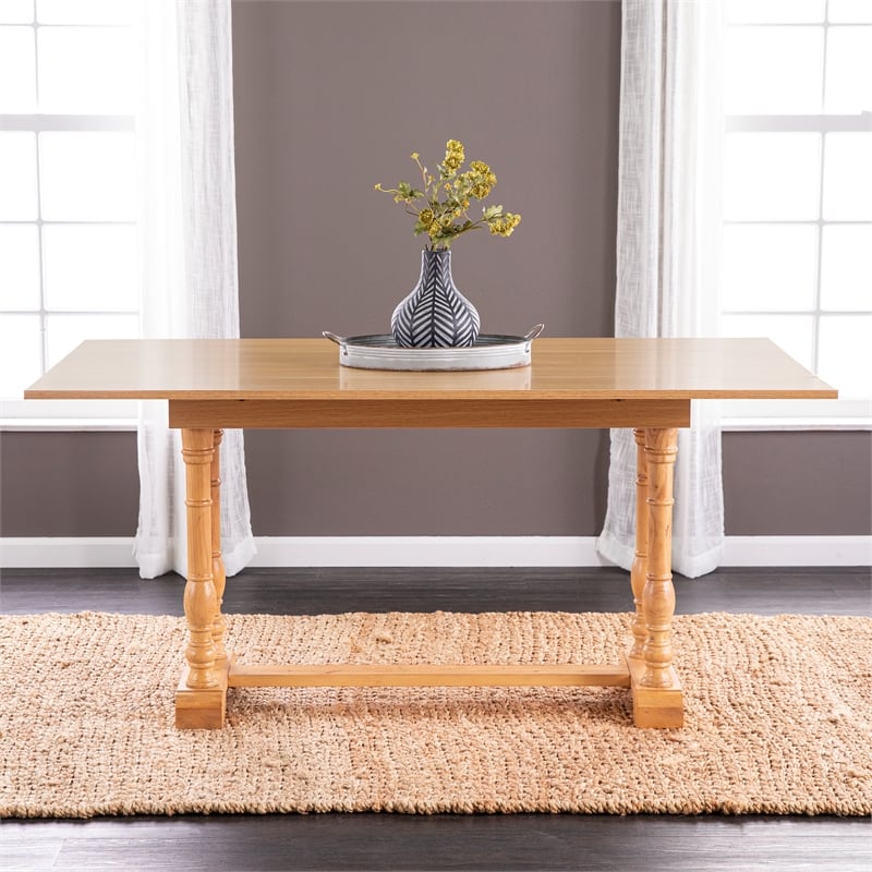 SEI Furniture Edenderry Traditional Wood Dining Table in Natural Finish