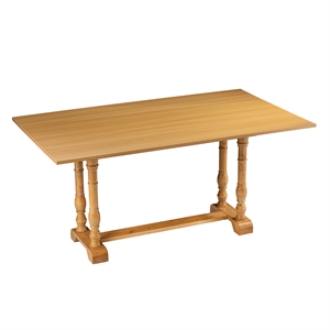 SEI Furniture Edenderry Traditional Wood Dining Table in Natural Finish