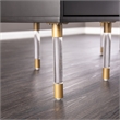 SEI Furniture Helston Engineered Wood Writing Desk in Black/Gold Finish