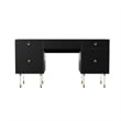 SEI Furniture Helston Engineered Wood Writing Desk in Black/Gold Finish