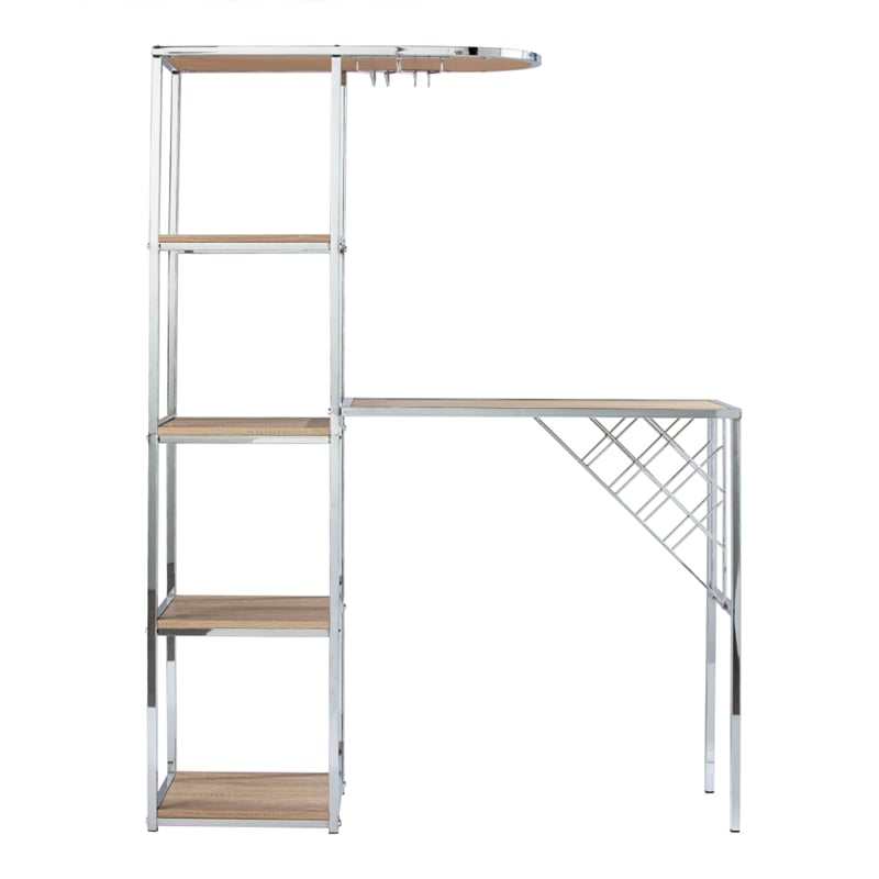 Southern Enterprises Northdon Wood and Iron Serving Table in Natural