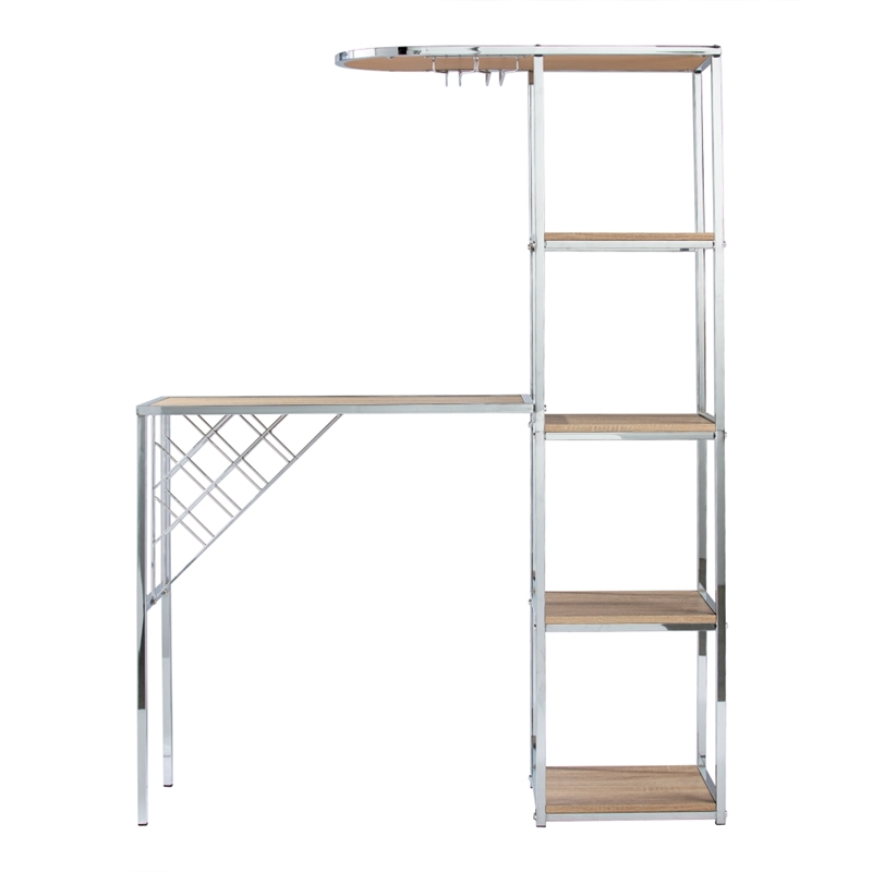 Southern Enterprises Northdon Wood and Iron Serving Table in Natural