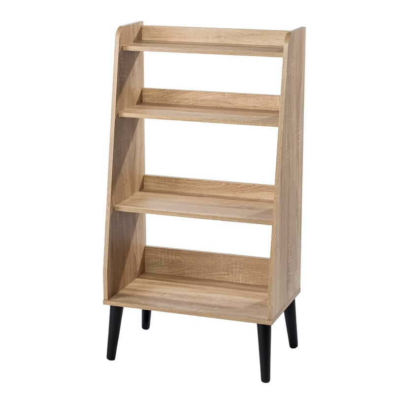 Southern Enterprises Berritza Wood Midcentury Modern Bookshelf in Natural