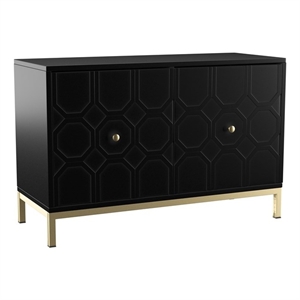 SEI Furniture 2-Door Engineered Wood Accent Cabinet in Black