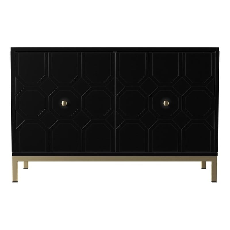 SEI Furniture 2-Door Engineered Wood Accent Cabinet in Black