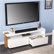 SEI Furniture Harliston Media Stand with Storage in White/Brown Finish