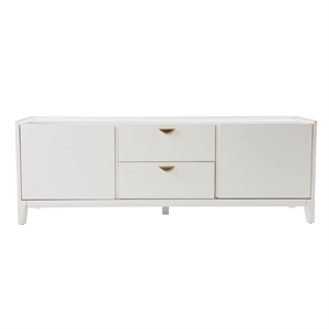 SEI Furniture Crayneland Engineered Wood Storage Media Cabinet in White