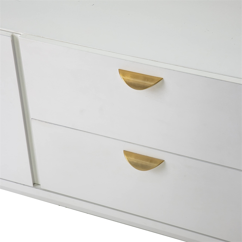 SEI Furniture Crayneland Engineered Wood Storage Media Cabinet in White