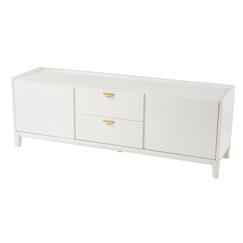 SEI Furniture Crayneland Engineered Wood Storage Media Cabinet in White