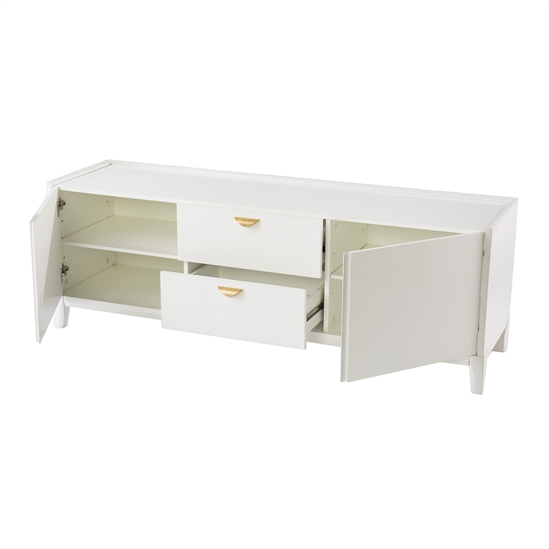 SEI Furniture Crayneland Engineered Wood Storage Media Cabinet in White