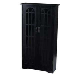 SEI Furniture Window Pane Media Cabinet in Black