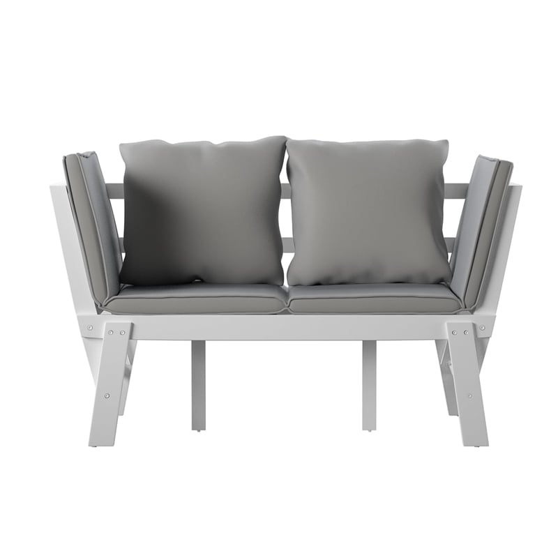 SEI Furniture Dolavon Outdoor Convertible Lounge Chair in White