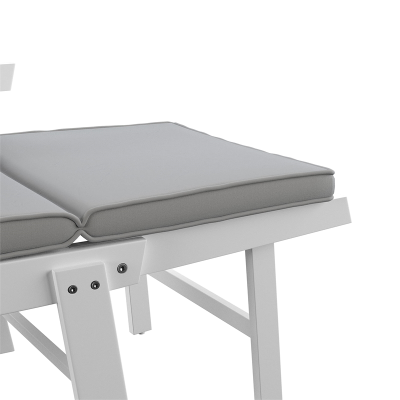 SEI Furniture Dolavon Outdoor Convertible Lounge Chair in White