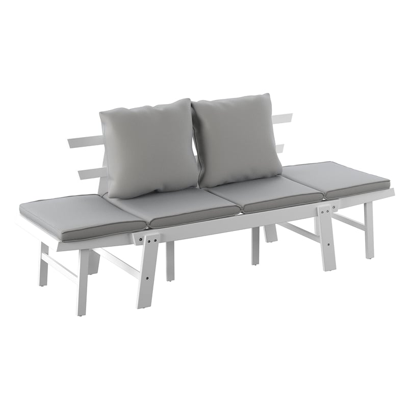 SEI Furniture Dolavon Outdoor Convertible Lounge Chair in White
