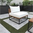 SEI Furniture Taradale Wood Outdoor Chair with Cushions in White/Black