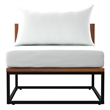SEI Furniture Taradale Wood Outdoor Chair with Cushions in White/Black