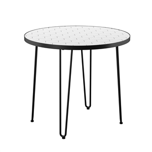 SEI Furniture Watkindale Stainless Steel Outdoor Bistro Table in White/Black
