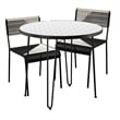 SEI Furniture Watkindale Stainless Steel Outdoor Bistro Table in White/Black