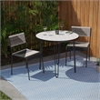SEI Furniture Watkindale Stainless Steel Outdoor Bistro Table in White/Black