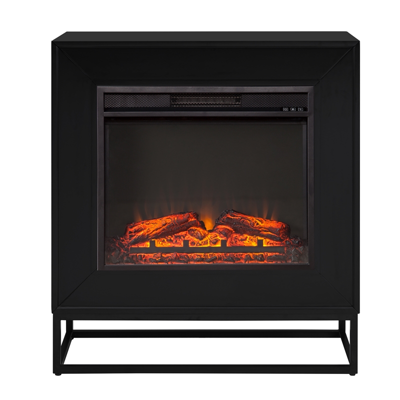 Southern Enterprises SEI Furniture Engineered Wood Electric Fireplace in Black