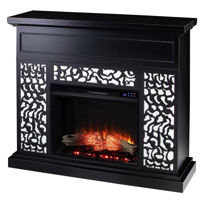 SEI Furniture SEI Furniture Engineered Wood Electric Fireplace in Black