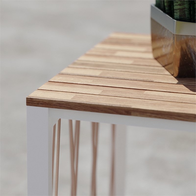 SEI Furniture Wallmond Modern Outdoor End Table in Natural Set of 2