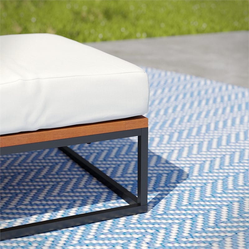 SEI Furniture Taradale Modular Outdoor Loveseat with Cushions in White