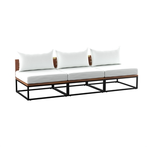 SEI Furniture Taradale Modular Outdoor Sofa with Cushions in White