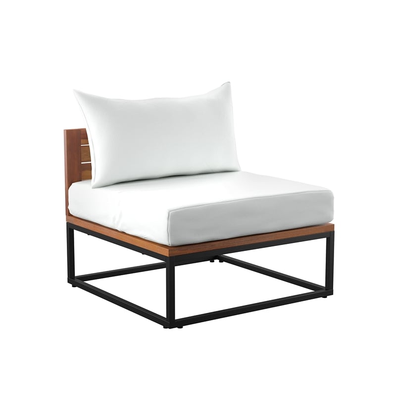 SEI Furniture Taradale Modular Outdoor Sofa with Cushions in White