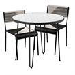 SEI Furniture Watkindale Stainless Steel Outdoor Dining in White/Black Set of 3