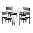 SEI Furniture Watkindale Stainless Steel Outdoor Dining Set 5 Piece in White
