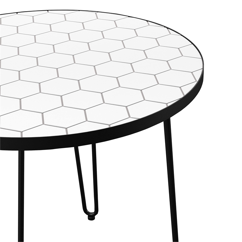 SEI Furniture Watkindale Stainless Steel Outdoor Dining Set 5 Piece in White