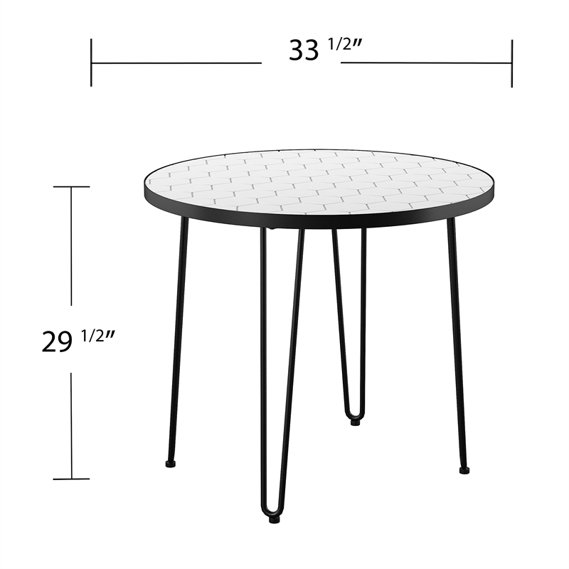 SEI Furniture Watkindale Stainless Steel Outdoor Dining Set 5 Piece in White