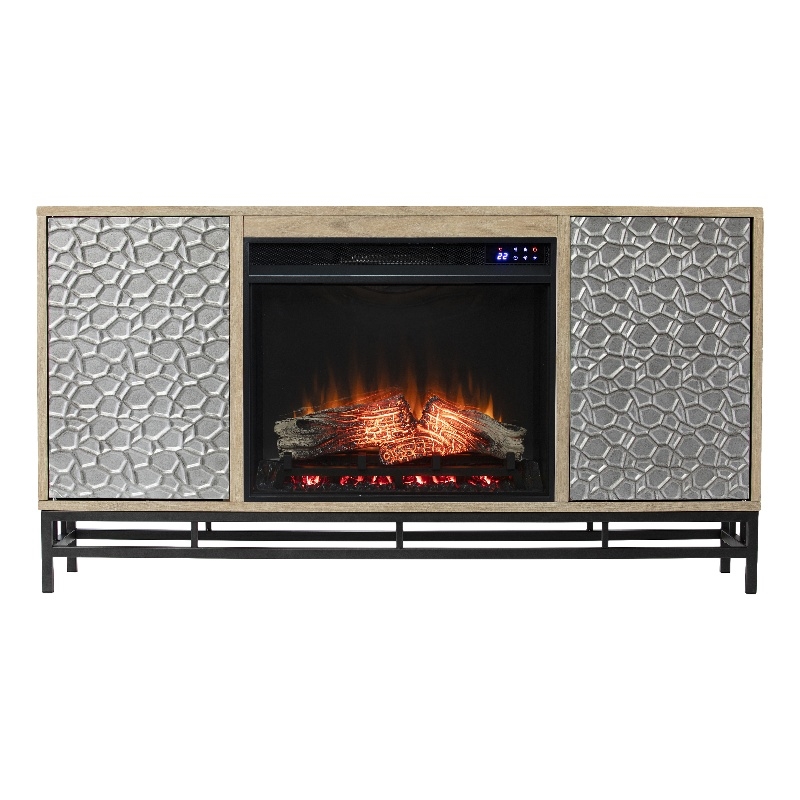 SEI Furniture Hollesborne Touch Screen Electric Fireplace with  Media Storage