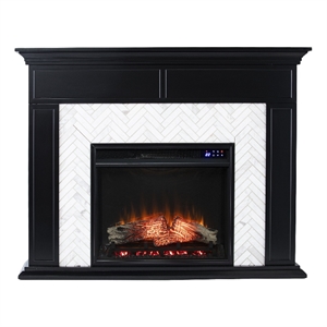 SEI Furniture Torlington Marble Tiled Touch Screen Electric Fireplace